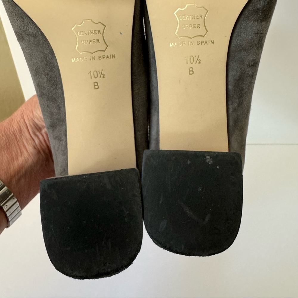 FRENCH SOLE Wave Suede Anthracite Gray Block Heel Pumps 2.5” with Box Size 10.5 - Picture 10 of 15